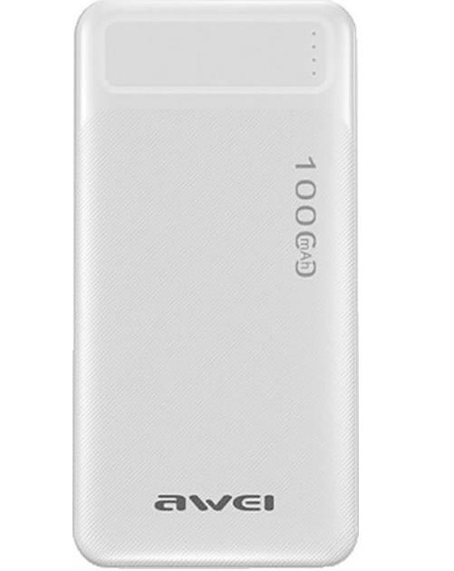 Портативна батарея зарядна Power Bank AWEI P5K 10000 mAh Білий, фото 1