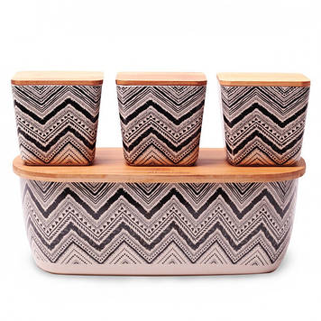 Хлібниця з бамбукового волокна 36,2*20,2*13,5 см + набір ємностей 11*11*10,6 см Kamille KM-1131