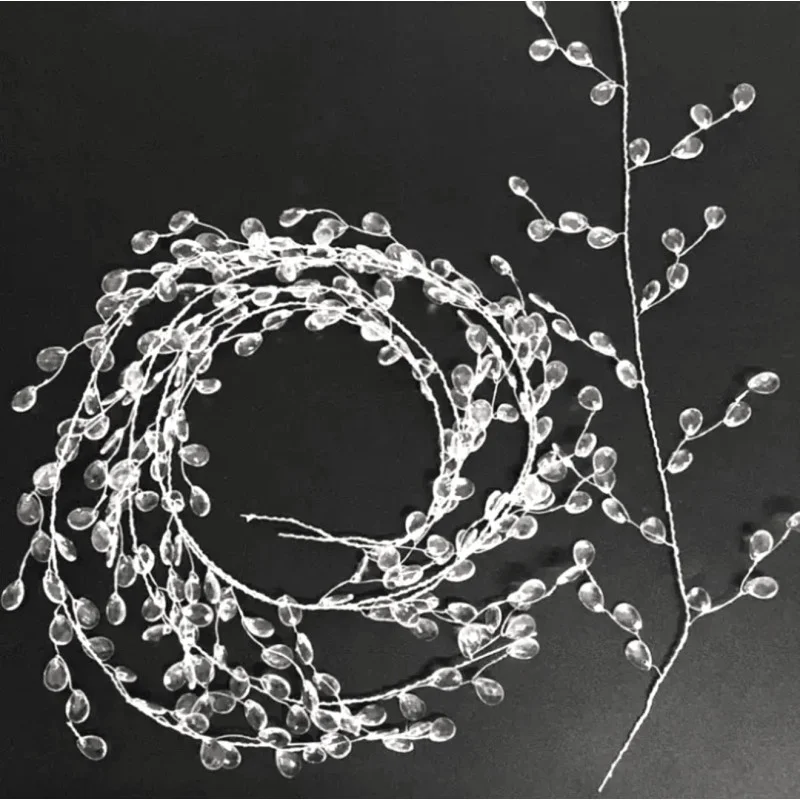 Декоративна гірлянда з акриловими кристалами для дому та святкового декору 1 м Прозорий, фото 1