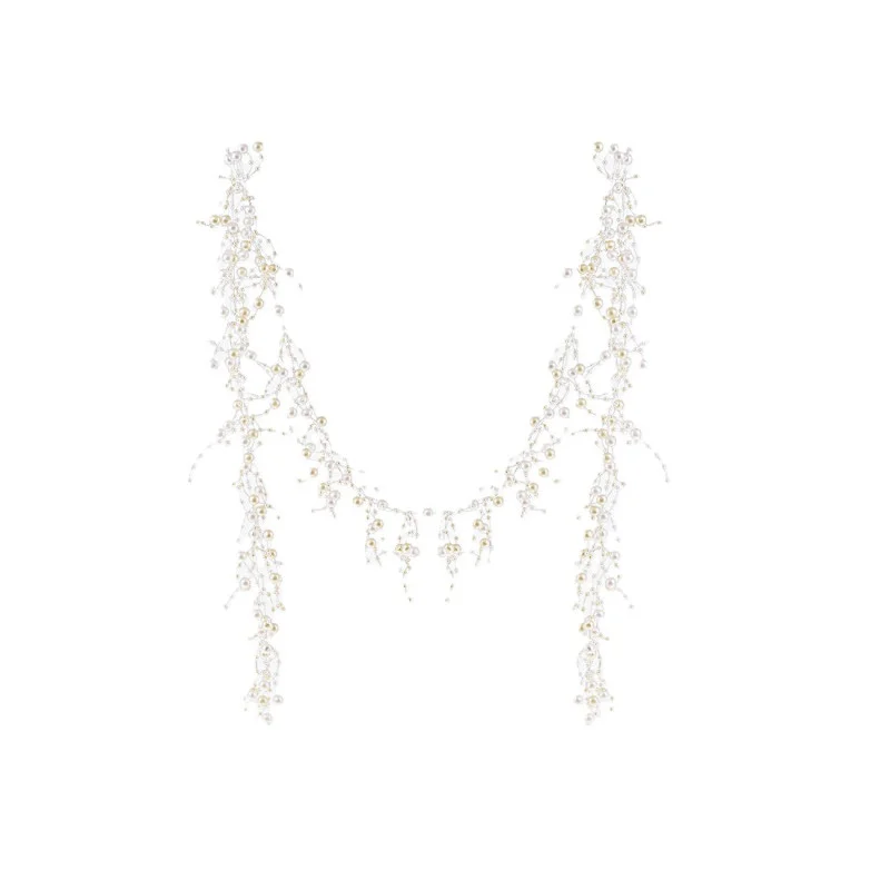 Гірлянда з намистинами 1,5 м вишуканий акцент для вашого декору Білий перламутр із кремовим, фото 1