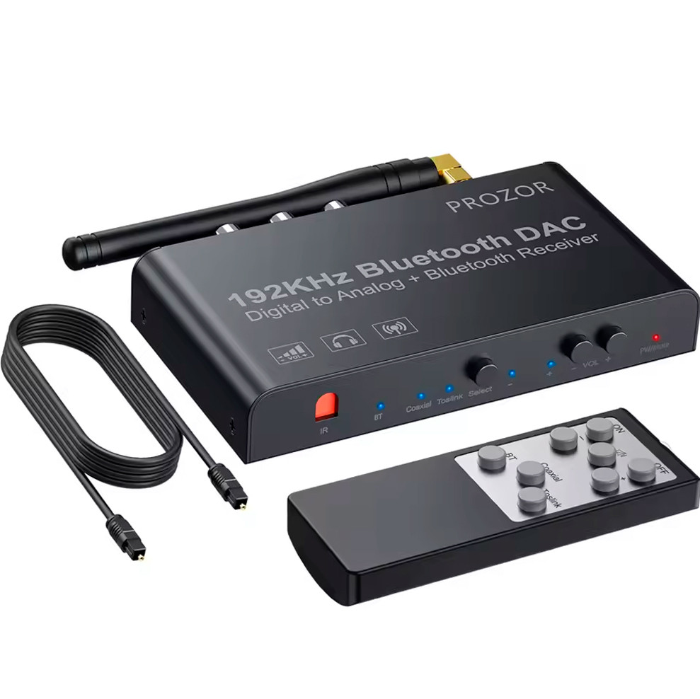 Конвертер 192кГц Перетворювач цифрового аудіо в аналоговий стерео з Bluetooth 5.0 та пультом ДК