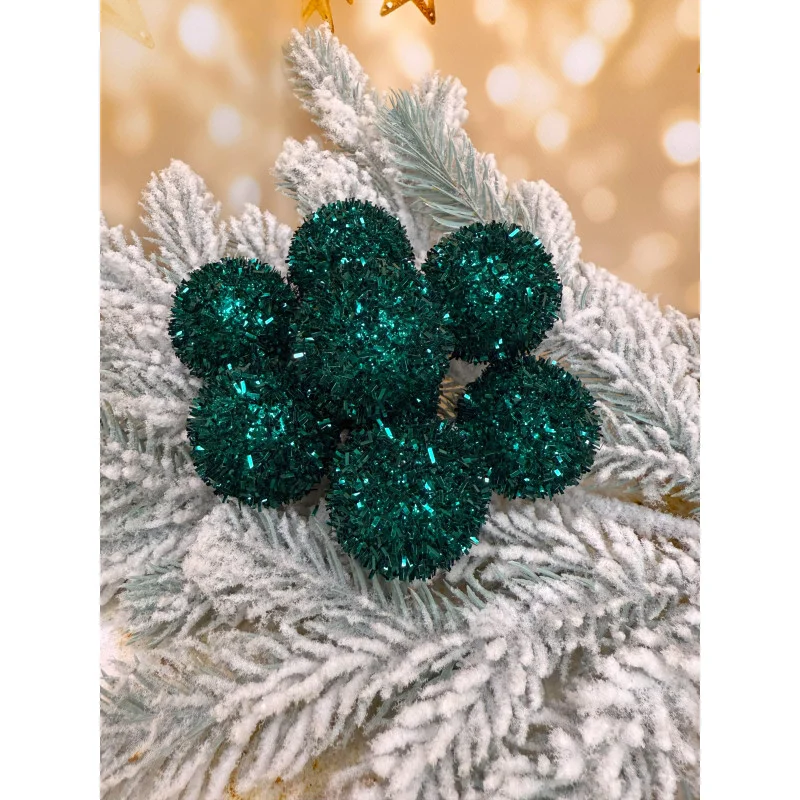 Ялинкові кулі «Їжачок» 40 мм елегантний святковий набір 8 шт Смарагдовий, фото 1