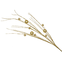 Новорічна декоративна гілка з блискучими ягодами 78 см Золото