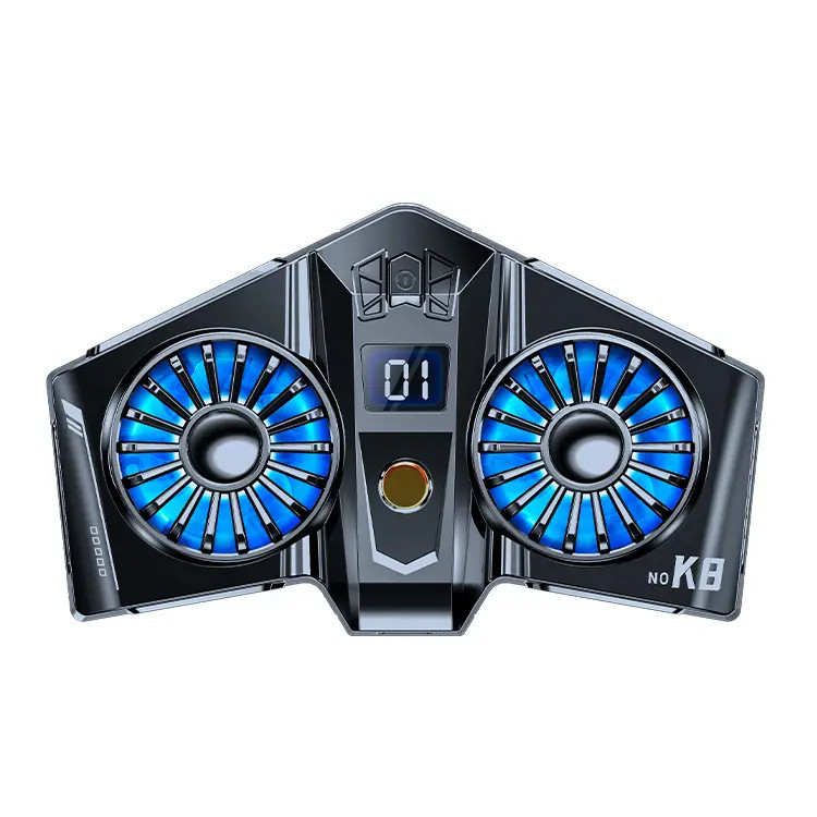 Універсальний подвійний напівпровідниковий радіатор-вентилятор (кулер) для смартфона Union PUBG Mobile K8 Silver, фото 1