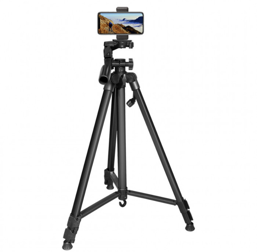 Штатив для камери та телефона TRIPOD 380A 0.5 м -1.35 м Чорний, фото 1