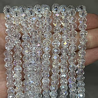 Бусина Рондель 6*4 мм, колір-прозорий АВ, арт 019153, 1-нитка ≈75-80  шт, Прозорий