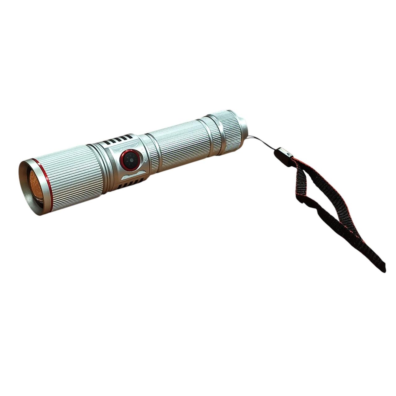 Акумуляторний ліхтар із білим, червоним, зеленим, синім світлом СОВА CB-S009-4 Сірий