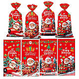 Набір новорічних пакетів "Веселий Санта" 270х125 мм - 50 шт. (Мікс Дизайнів), фото 4