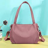 Сумка жіноча нейлонова з додатковою ручкою Italian Bags Wow 23x13x20x21 Рожевий (id_342), фото 2