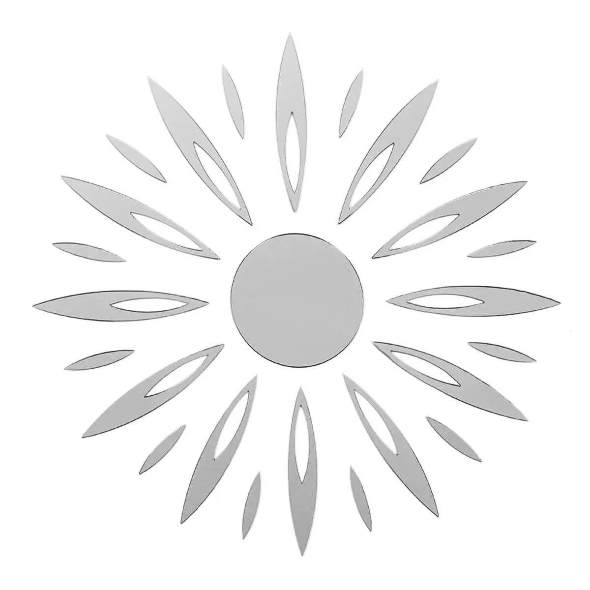 Дзеркальний декор акриловий самоклеючий Сонце-1 срібло, 25 шт товщина 2 мм (135х370), фото 1