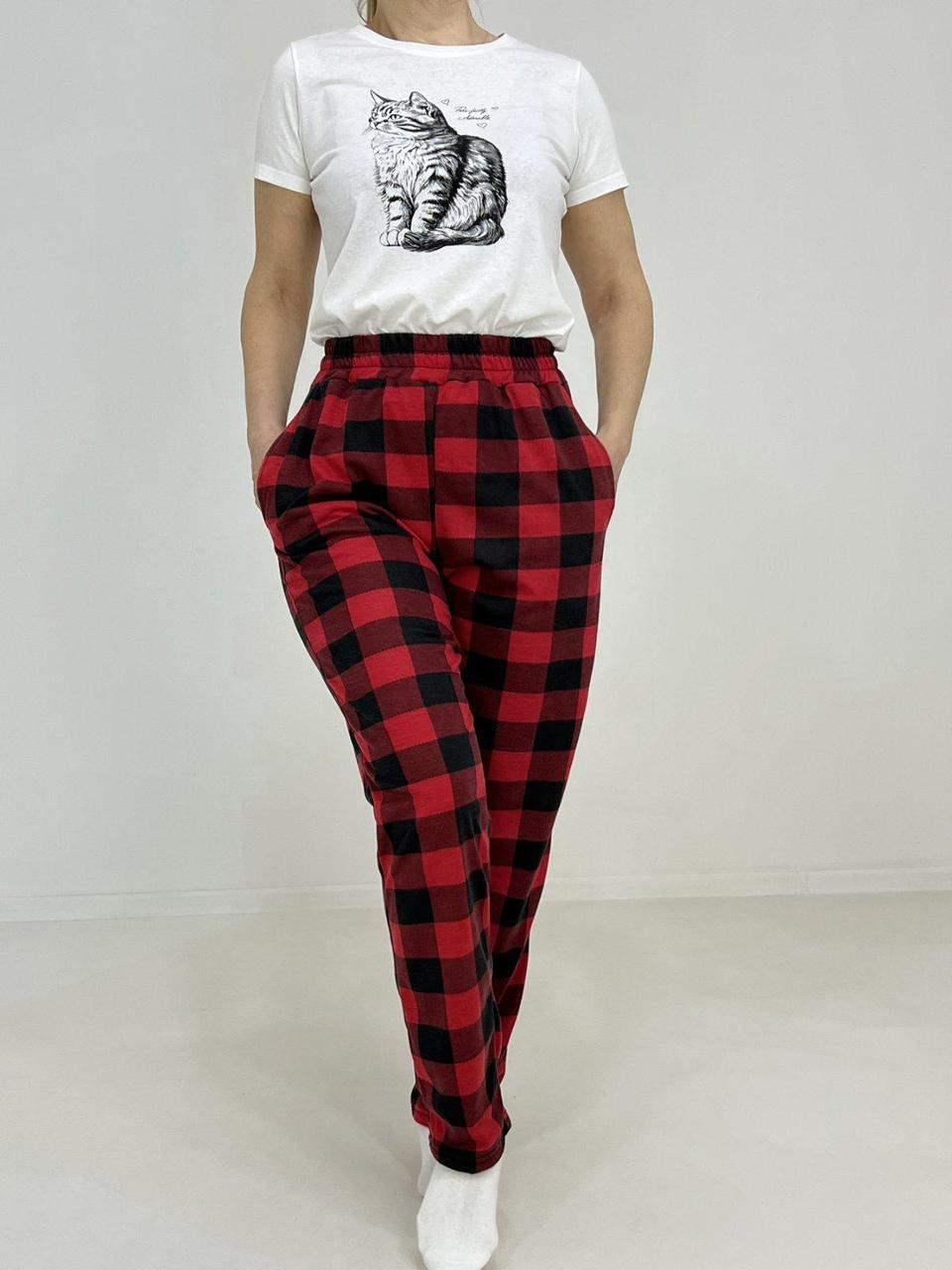 Домашні штани жіночі Triko 52-54 Чорно-червоний (83717824-2), фото 1