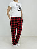 Домашні штани жіночі Triko 52-54 Чорно-червоний (83717824-2), фото 3