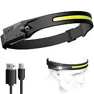 Ліхтарик налобний Bailong BL-G28 XPE+COB з акумулятором і USB зарядкою, фото 5