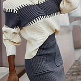 Костюм No Brand Leyla XL Сіро-білий, фото 2