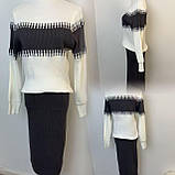 Костюм No Brand Leyla XL Сіро-білий, фото 3