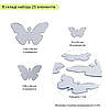 Наліпка на стіну акрилові дзеркальний Метелики-S сріблясті, 25 шт товщина 2 мм(260х340), фото 3