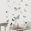 Наліпка на стіну акрилові дзеркальний Метелики-S сріблясті, 25 шт товщина 2 мм(260х340), фото 7