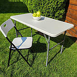 Складний стіл 122х61х74см (2 рівня регулювання висоти) SW-00001606, фото 2