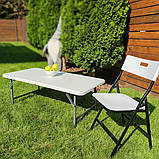 Складний стіл 122х61х74см (2 рівня регулювання висоти) SW-00001606, фото 5