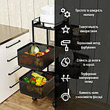 Етажерка мобільна п'ятиярусна універсальна з металу квадратна 26,5Х26,5Х95см Чорна SW-00002100, фото 4