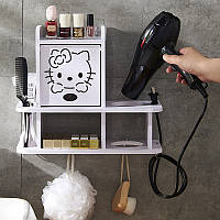 Навісна шафка (органайзер) для ванної кімнати з відсіком для фена