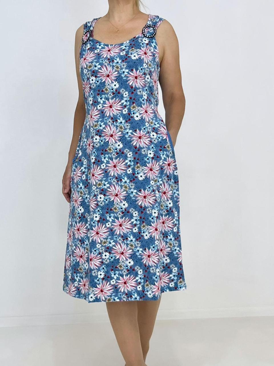 Сарафан із пряжками Triko Квітковий 52-54 Різнокольоровий (52188245-2), фото 1