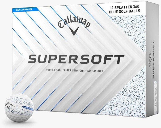 М'ячі для гольфу Callaway Supersoft Splatter 360, 2025 12 шт, біло-синій, фото 1