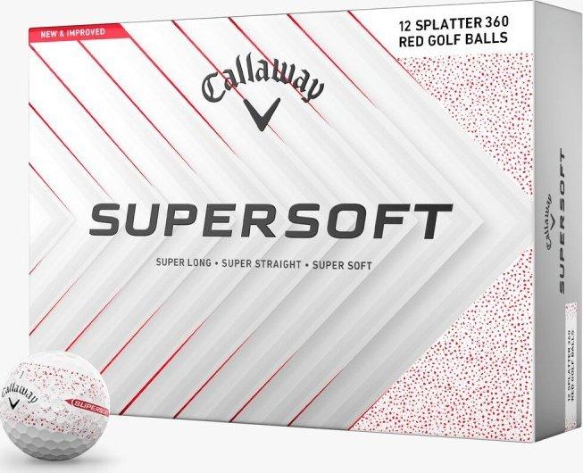 М'ячі для гольфу Callaway Supersoft Splatter 360, 2025 12, біло-червоні, фото 1