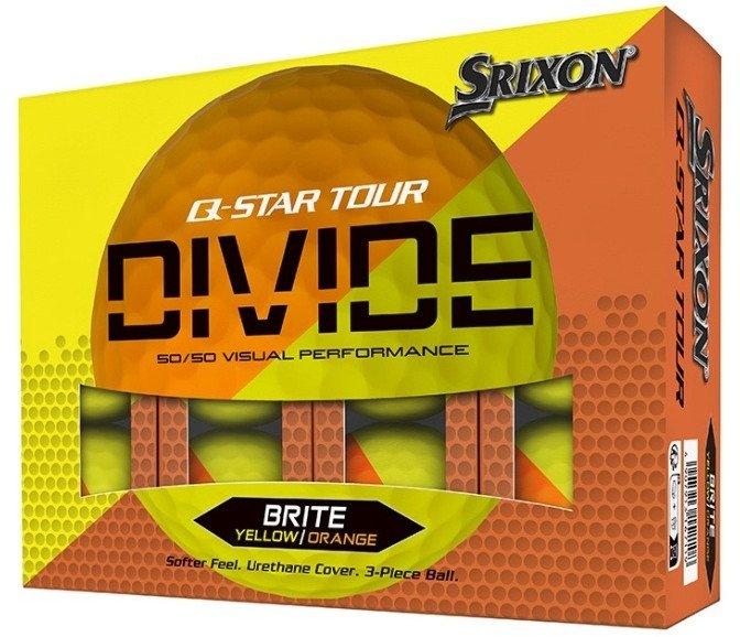 М'ячі для гольфу Srixon Q-Star Tour Divide2 12 шт, жовто-помаранчеві, фото 1