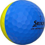 М'ячі для гольфу Srixon Q-Star Tour Divide 12 шт, жовто-блакитні, фото 3