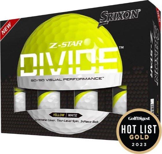 М'ячі для гольфу Srixon Z-Star Divide 12 шт, біло-жовтий, фото 1