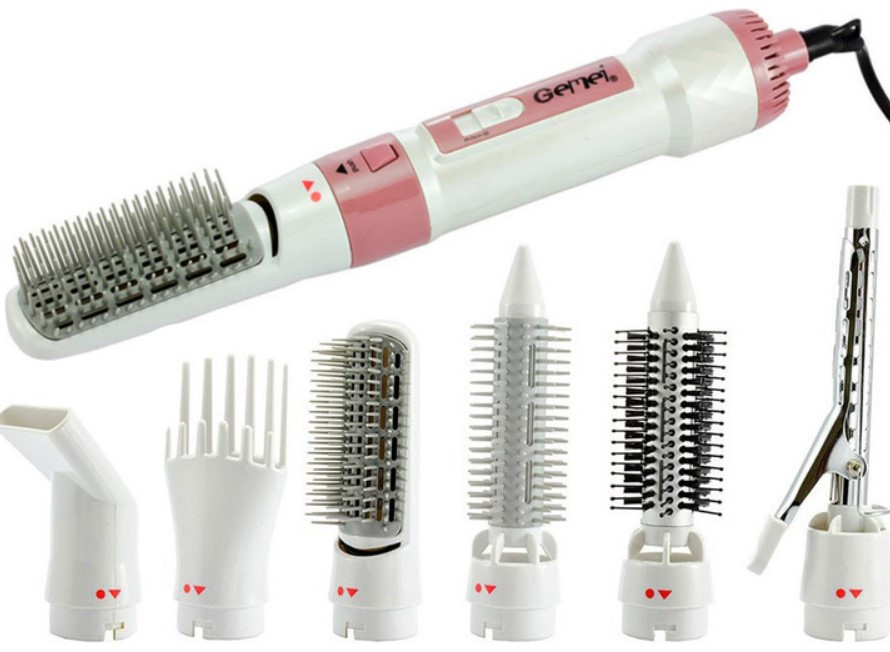 Фен-браш для укладання волосся Gemei GM-4836 1200W Рожевий (2104618631), фото 1