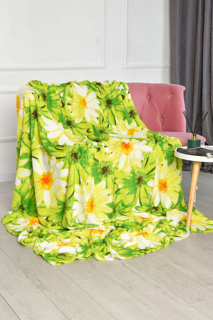 Плед зеленого кольору з принтом розмір 200*220 206474T Безкоштовна доставка, фото 1