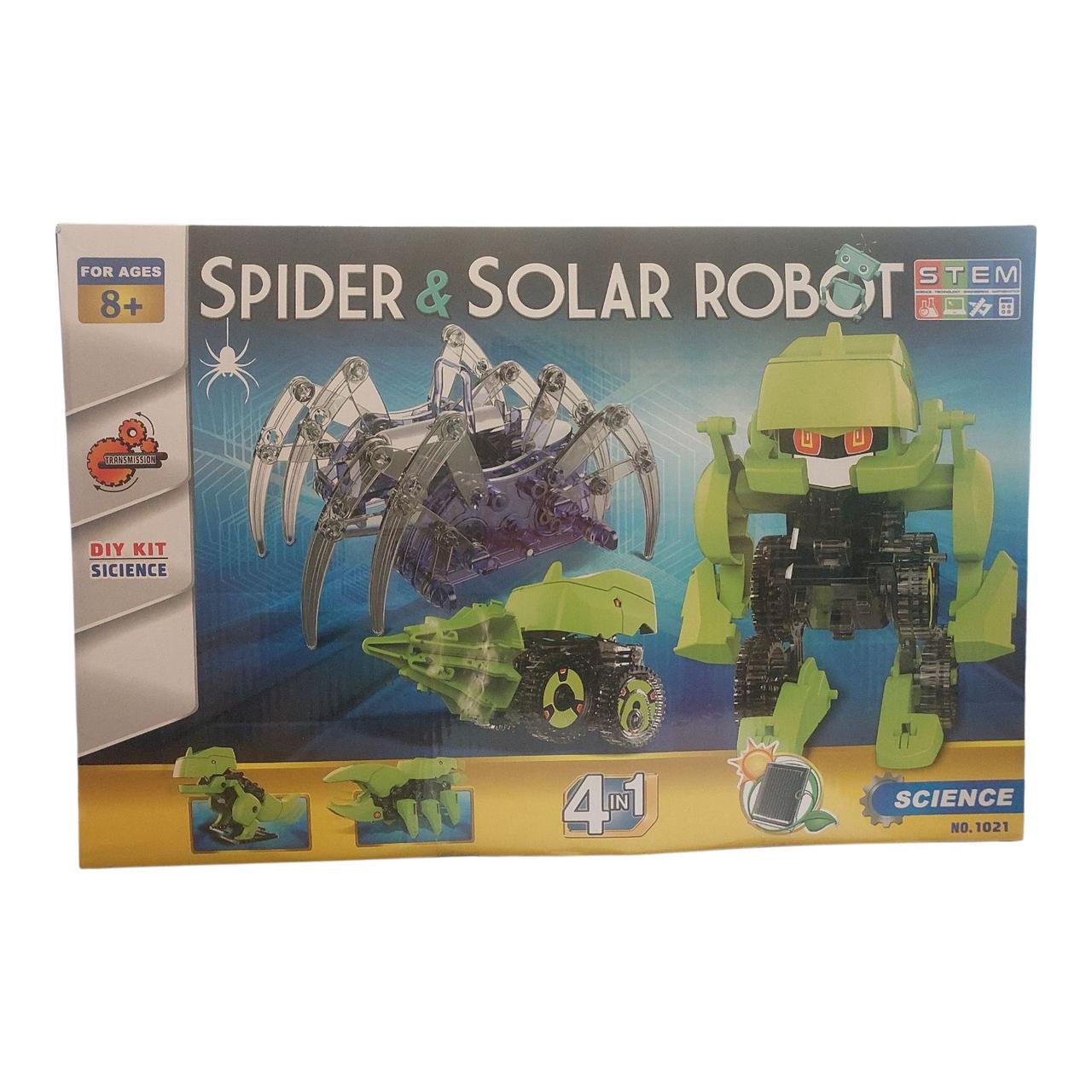 Робот-конструктор на сонячних батареях 1021, динозавр - конструктор 4 в 1 STEM Solar Spider and Robot, фото 1