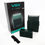 Професійна елетробритва VGR V-376, Чоловіча бездротова машинка для бороди, Електробритва шейвер IJ-21, фото 8