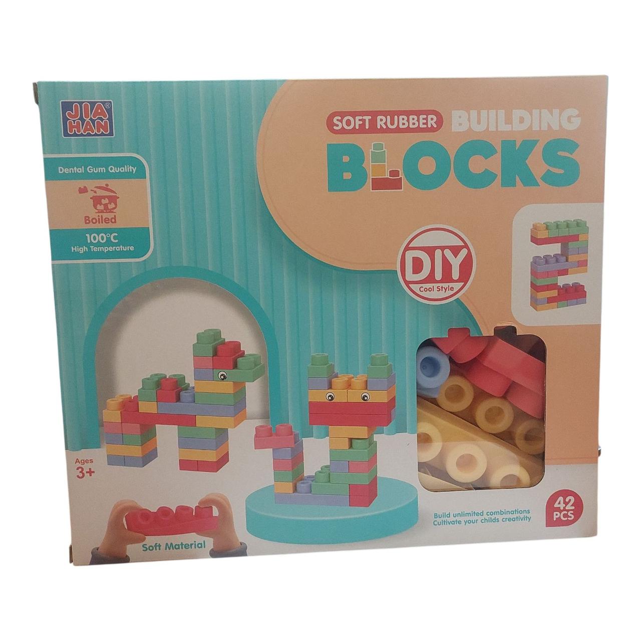 Конструктор гумовий силікований Diy Y85 42 елементи м'які гнучкі блоки можна стерилізувати, фото 1