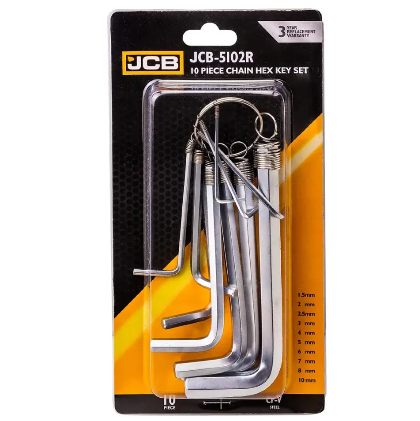 Набір Г-подібних ключів шестигранних, 10 пр. JCB Tools JCB-5102R, фото 1