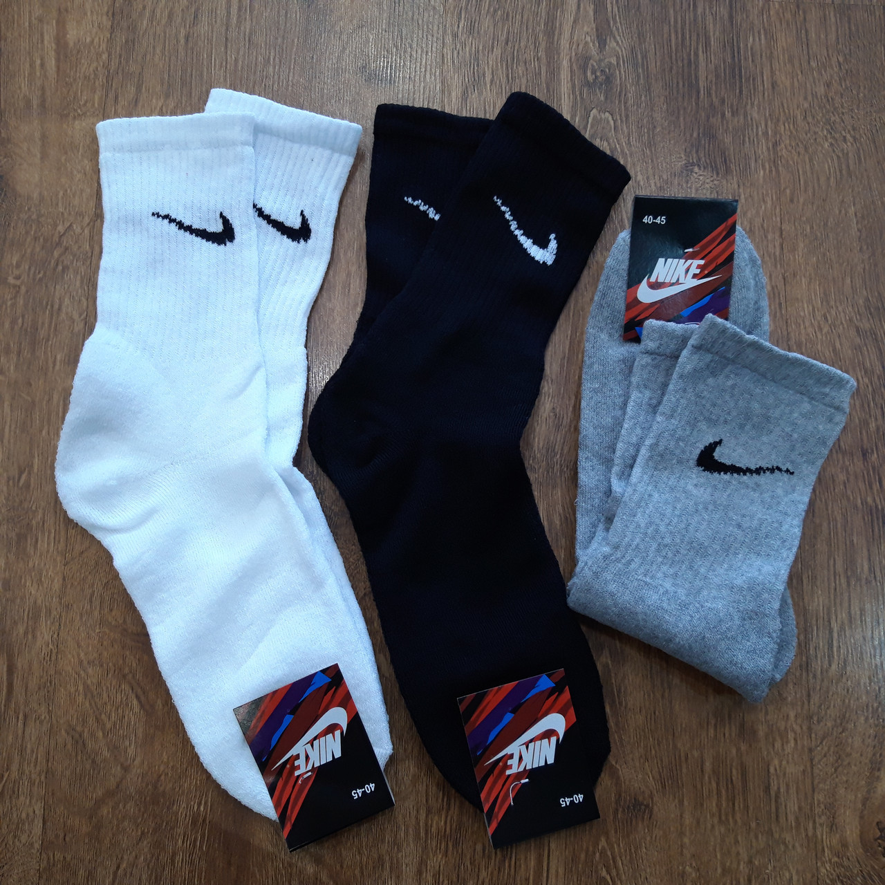Жіночі махрові шкарпетки,висока резинка "Найк" 36-40 / 12 пар, фото 1