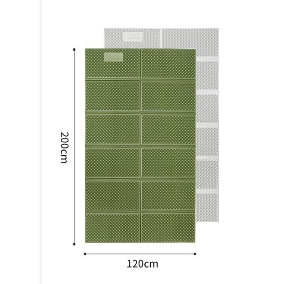 Килимок складаний подвійний IXPE Naturehike CNK2450WS044, алюмінієва плівка, 200x120х1,8 см, оливковий зелений
