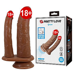 Подвійний фалоімітатор PRETTY LOVE Goran на присосці, 20 х 4.2 см