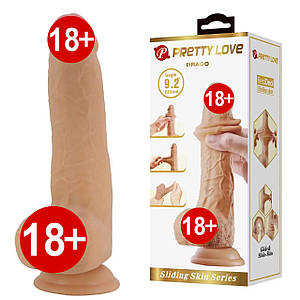 Фалоімітатор на присосці Pretty Love Darco зі ковзною шкірою, тілесний, 23.3 х 4.3 см