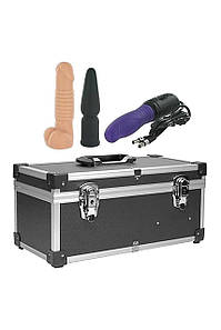 Портативна секс-машина Diva Tool Box у валізі, з пультом та трьома насадками Vac-U-Lock, чорна