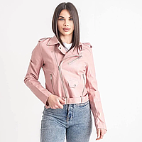 Жіноча рожева куртка-косуха з екошкіри з поясом. S, M, L. Хіт продажів 2025!