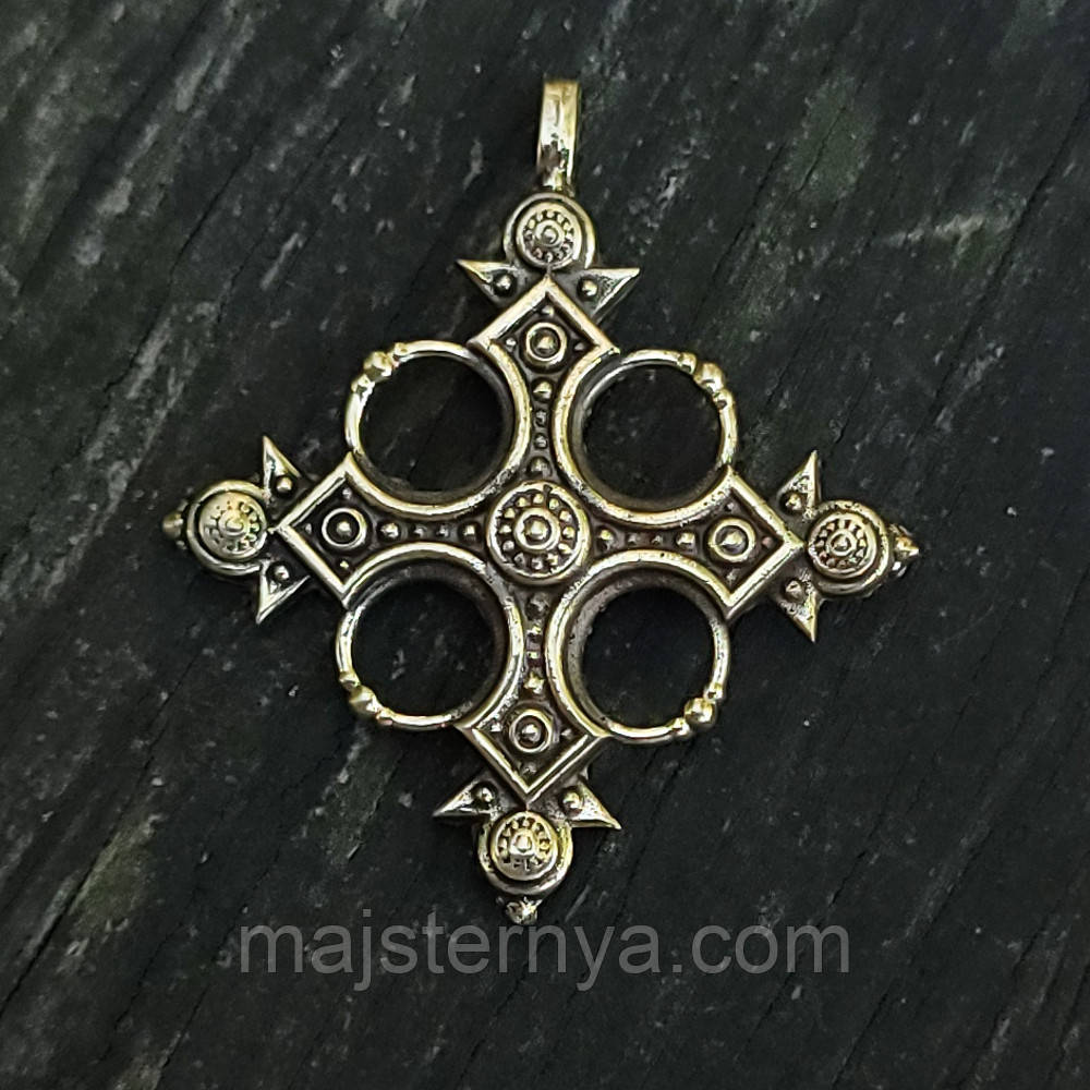 Хрестик латунний M030 - литий хрестик для зґарди або ланцюжка