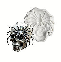 Молд силіконовий Череп 108 на 120 мм сірий