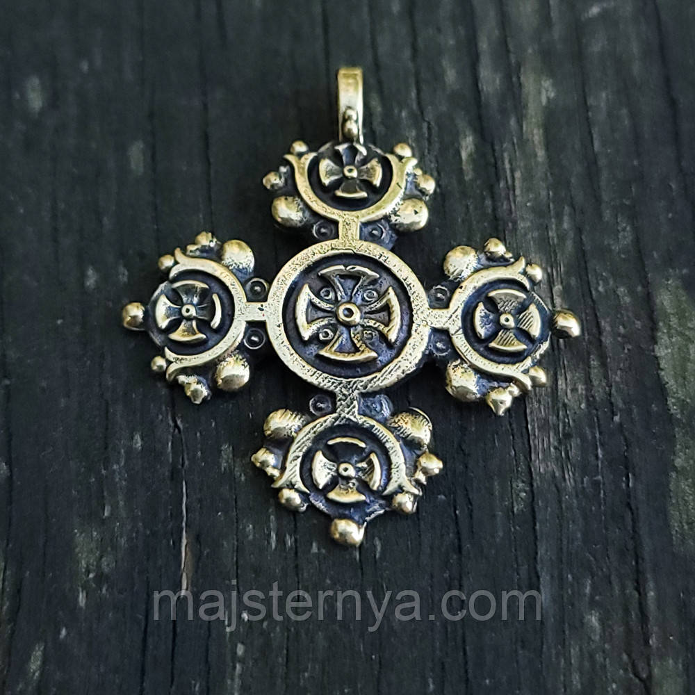 Хрестик латунний M032 - литий хрестик для зґарди або ланцюжка