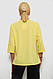 Блуза однотонна, колір жовтий, 230R1121-1, фото 4