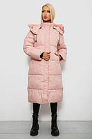 Женская Зимняя Куртка Розовая Длинная Однотонная На Синтепоне С Капюшоном И Карманами Водонепроницаемая. Ador Жіноча Зимова Куртка