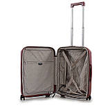 Валіза ручна поклажа S поліпропілен бордо 55х38х24+5/50л/3.4кг/Airtex, фото 10