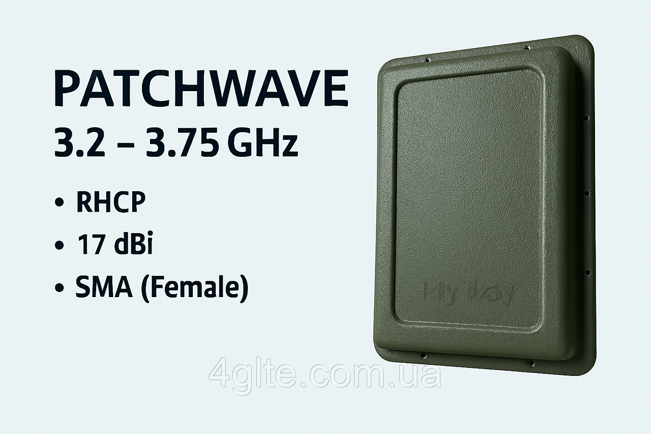 [Патч-антена] 3200-3750 MHz [17 dBi, 50W, SMA-type, RHCP], фото 1